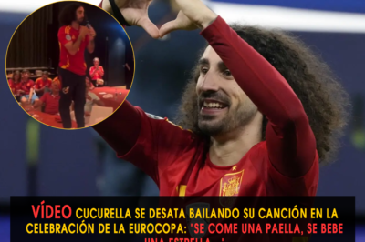 Vídeo : Cucurella se desata bailando su canción en la celebración de la Eurocopa: “Se come una paella, se bebe una estrella…”