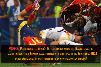 VÍDEO: ¡Pedri no se lo perdió! El lesionado astro del Barcelona fue llevado en brazos a España para celebrar la victoria de la Eurocopa 2024 sobre Alemania, pero el torneo de centrocampistas terminó