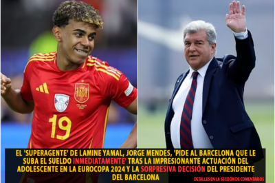 El ‘superagente’ de Lamine Yamal, Jorge Mendes, ‘pide al Barcelona que le suba el sueldo INMEDIATAMENTE’ tras la impresionante actuación del adolescente en la Eurocopa 2024 y la sorpresiva decisión del presidente del Barcelona