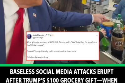 Baseless Social Media Attacks Erupt After Trump’s $100 Grocery Gift—When Kindness is Twisted into Controversy