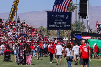 Watch: TRUMP STEAL CALIFORNIA – Trump takes the stage at Coachella before an estimated crowd of nearly 100,000 people. See how they welcome him!