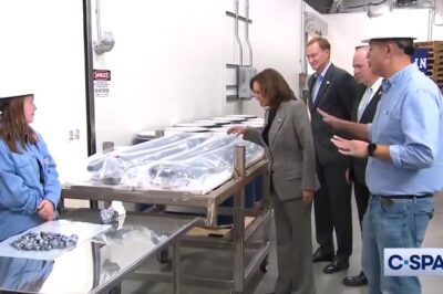 Watch: Kamala’s “STRANGE” action when visiting a semiconductor factory made the security guard shout: WHO brought this 3-year-old child in here!