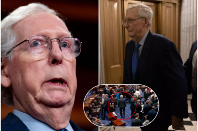 Mitch McConnell, 82, falls down the stairs moments after voting to confirm a Cabinet member.